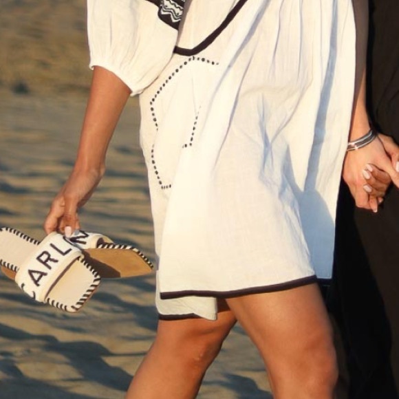 Scarlett Poppies Cotton White Black Dress A little Extra Size M/ L embroidered - Picture 5 of 12